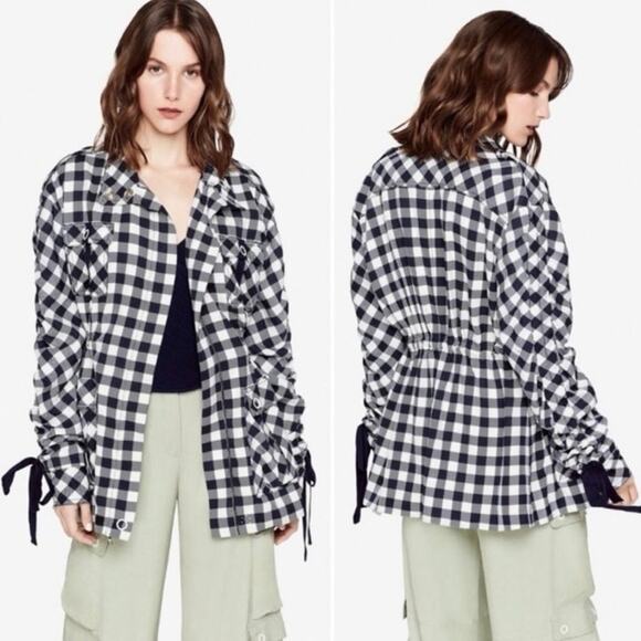 Jonathan Simkhai Gingham Twill Midnight Utility Jacket - Picture 1 of 11